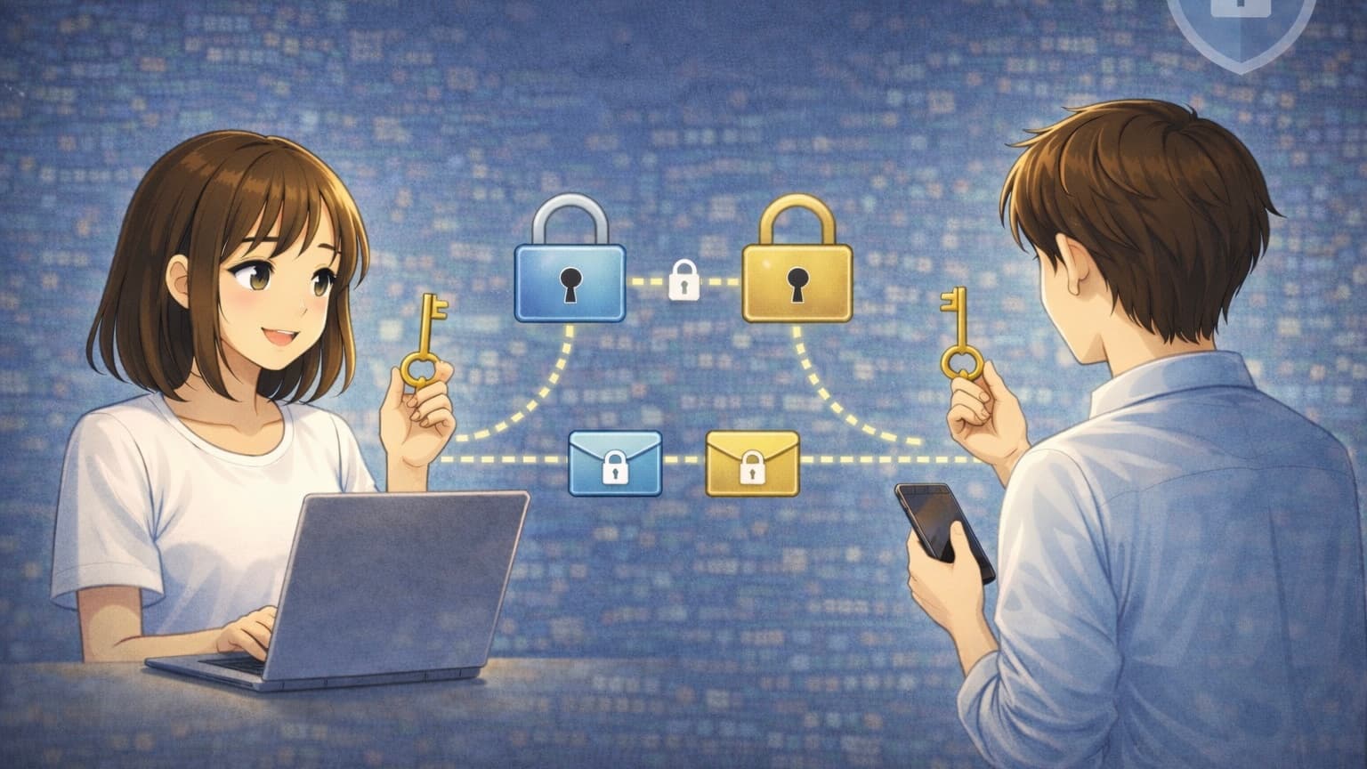 AES暗号化のイメージ - 共通鍵暗号方式